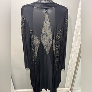 Elegant Black and Gold Duster